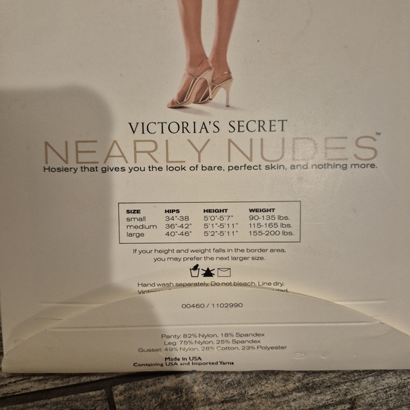 Vtg Victoria’s Secret Nearly Nudes Control Top Hosiery Medium Europa Pink Tyra B - Picture 4 of 4